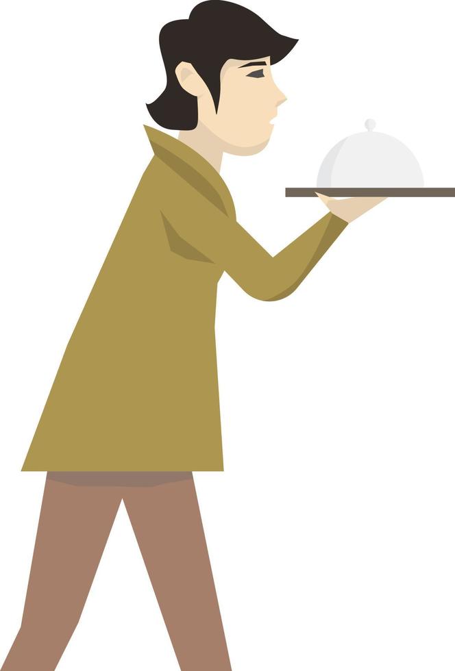 Waiter, illustration, vector on white background.