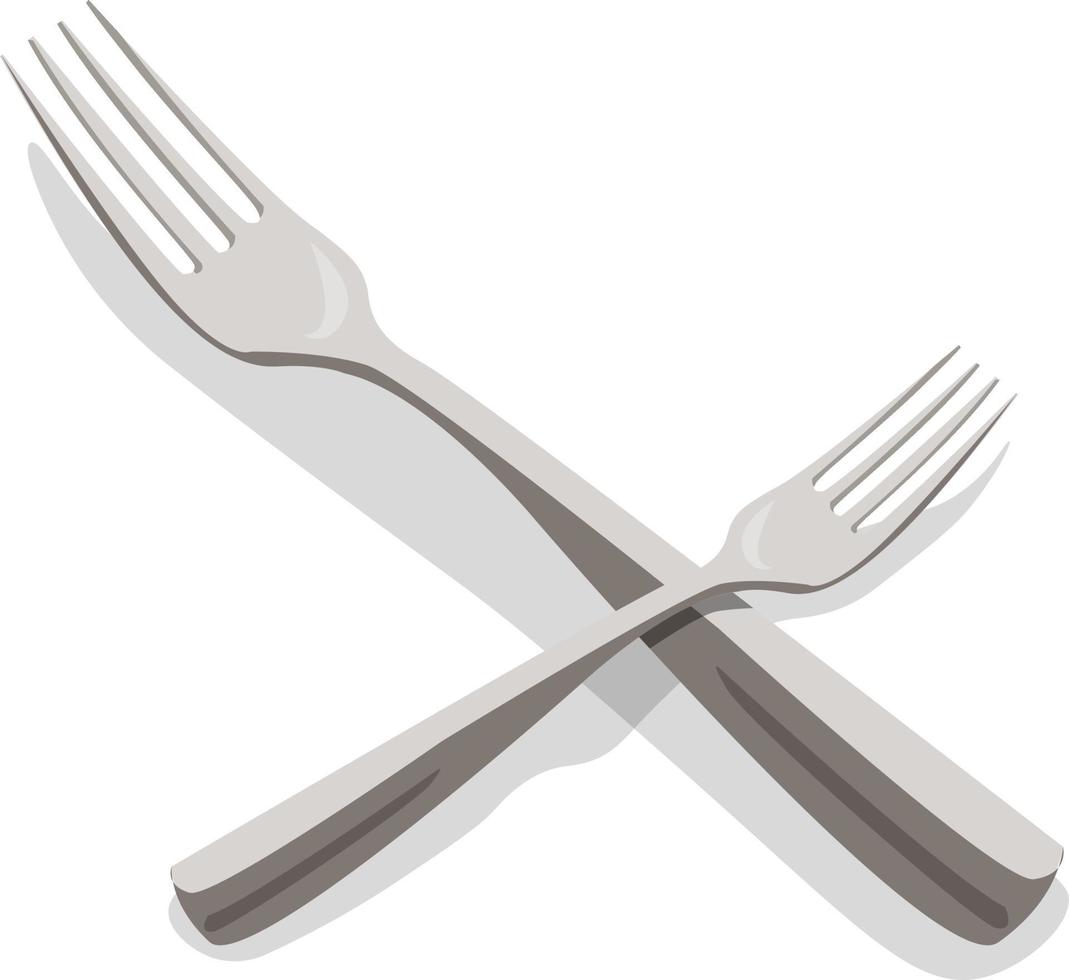 Two forks, illustration, vector on white background