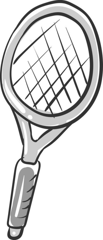 Tennis racket, illustration, vector on white background.