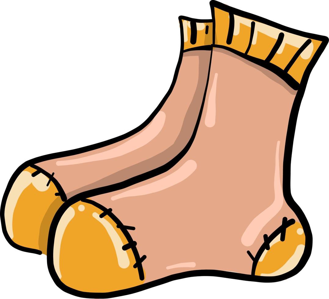 Pair of socks, illustration, vector on white background. 13823602 ...