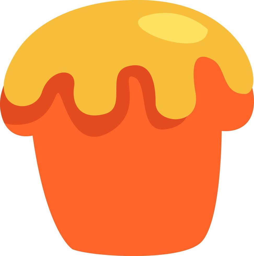 Breakfast cupcake, illustration, vector on a white background.