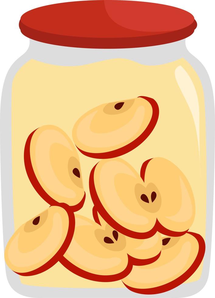 compota de manzana, ilustración, vector sobre fondo blanco.