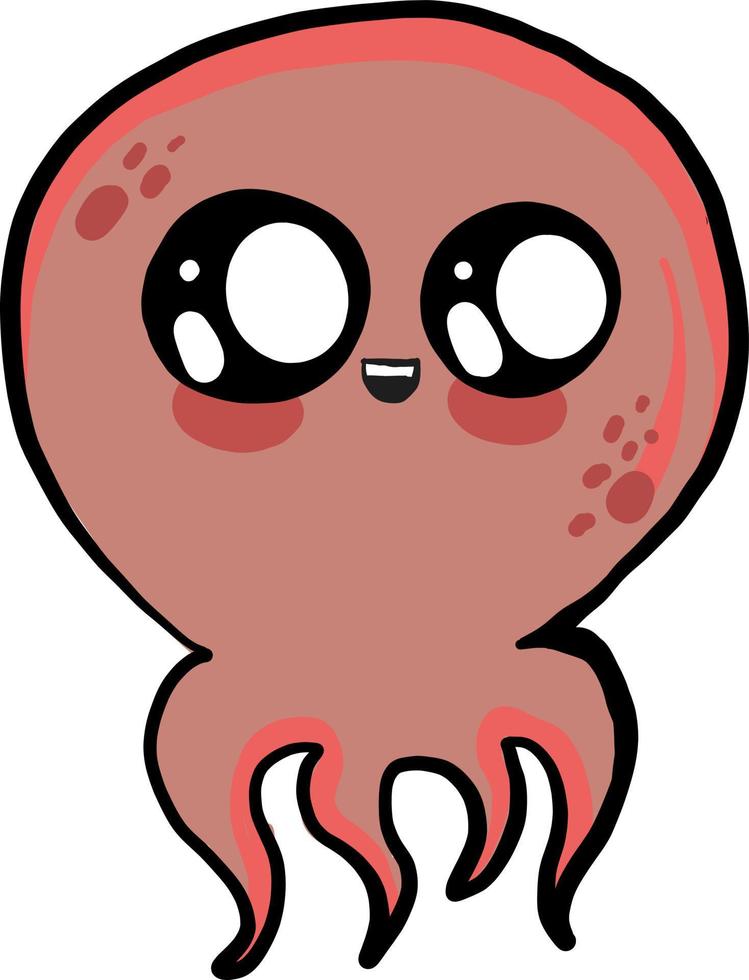 Cute octopus, illustration, vector on white background
