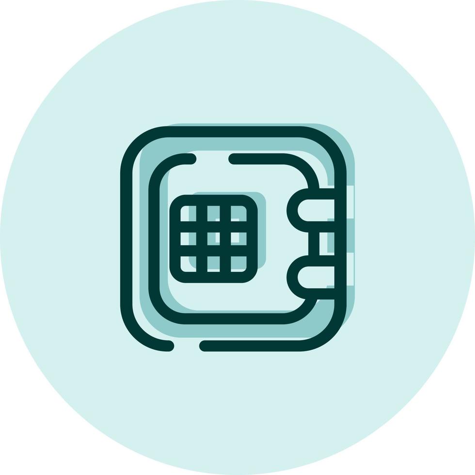 Hotel safe, illustration, vector on a white background.