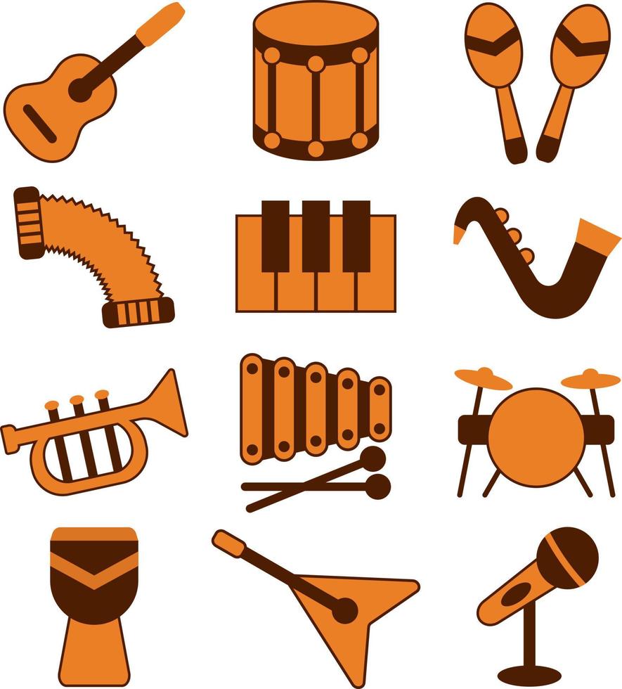 Music instruments, illustration, vector, on a white background. vector