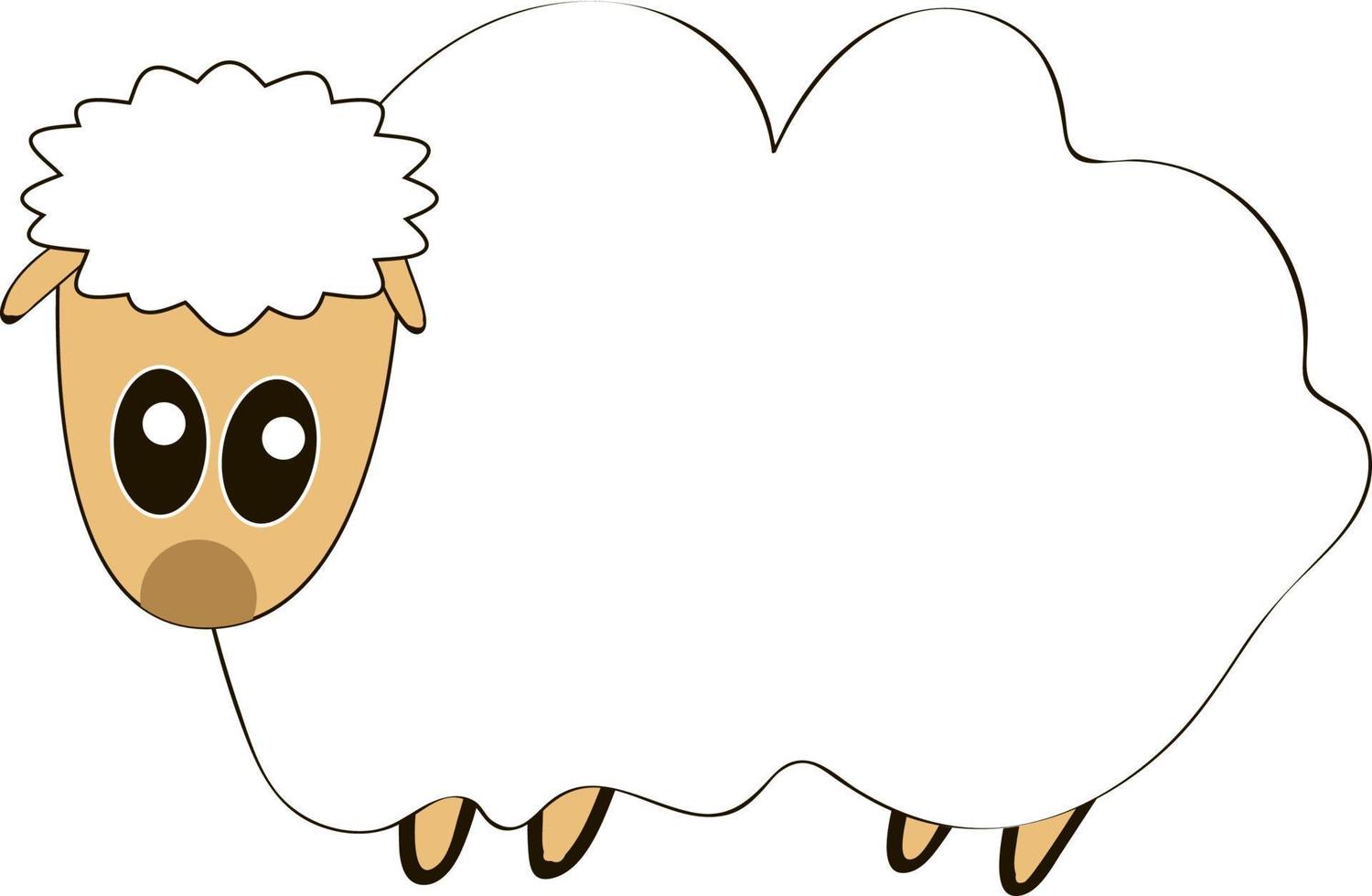 Fat sheep, illustration, vector on white background.