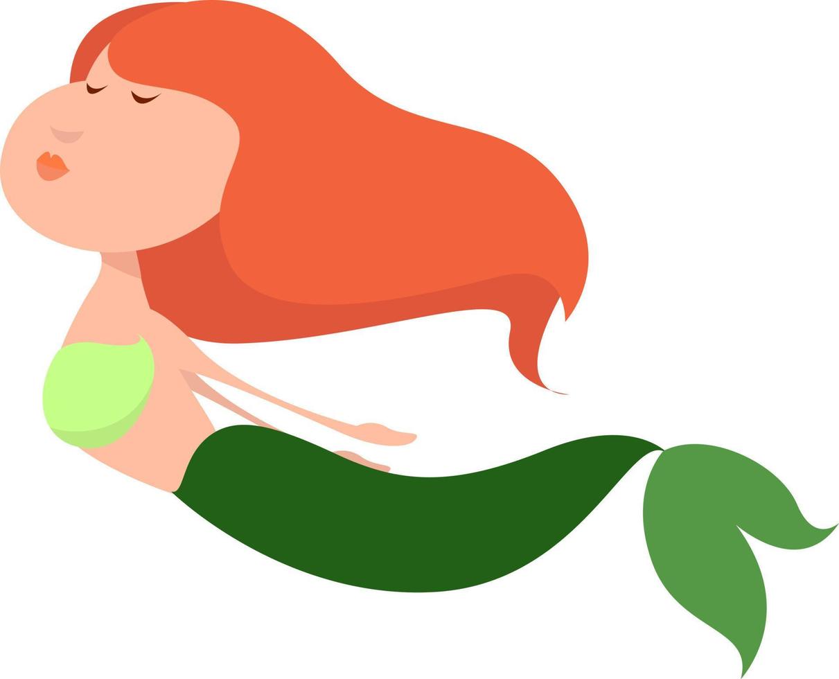 Little mermaid, illustration, vector on white background