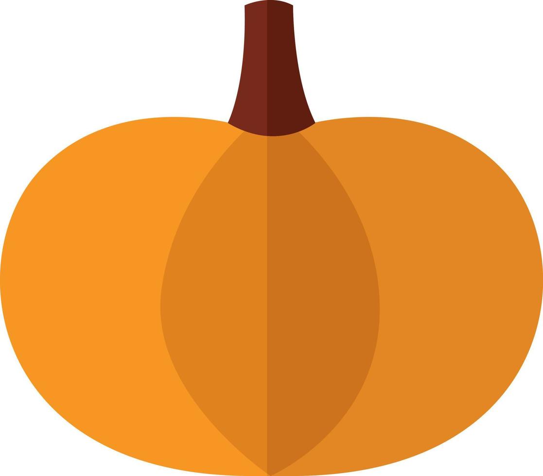 Big orange pumpkin, icon illustration, vector on white background