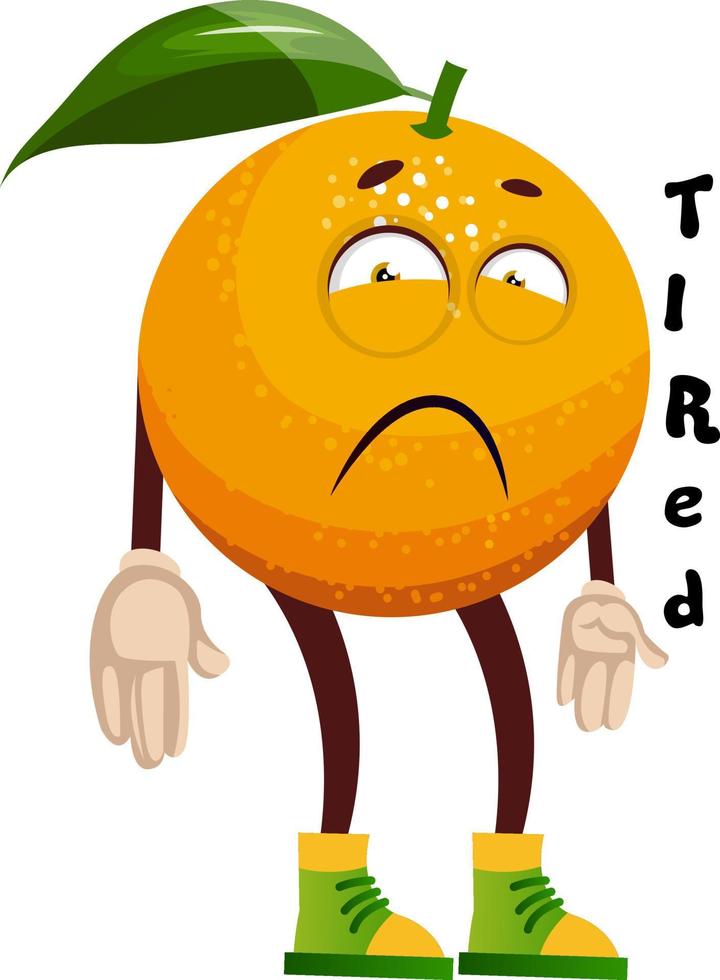 Tired orange, illustration, vector on white background.