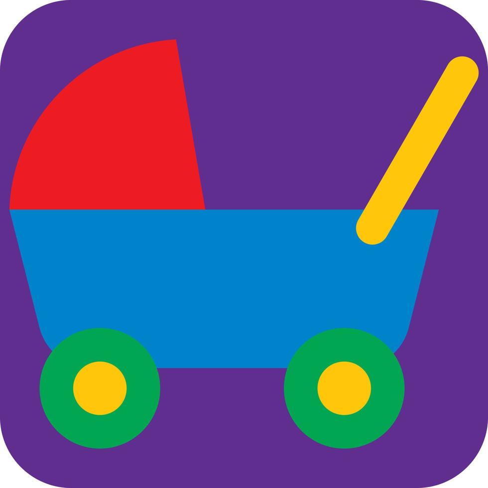 Baby toy stroller, illustration, vector on a white background.