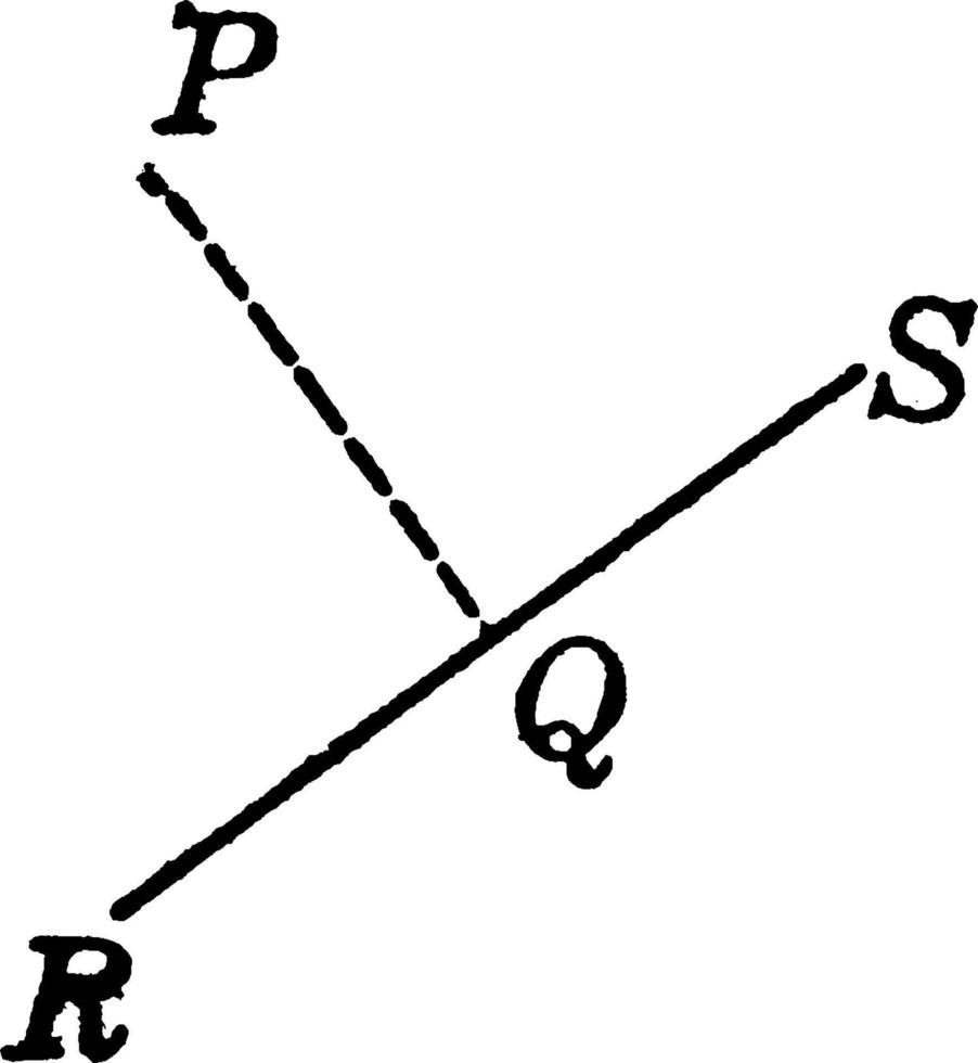Perpendicular Line, vintage illustration. vector