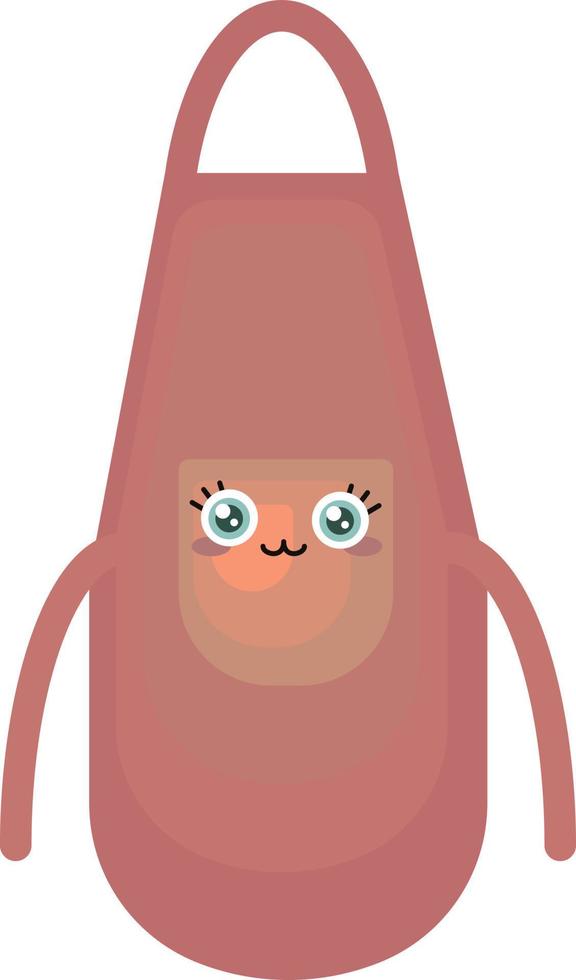 Red apron, illustration, vector on white background.