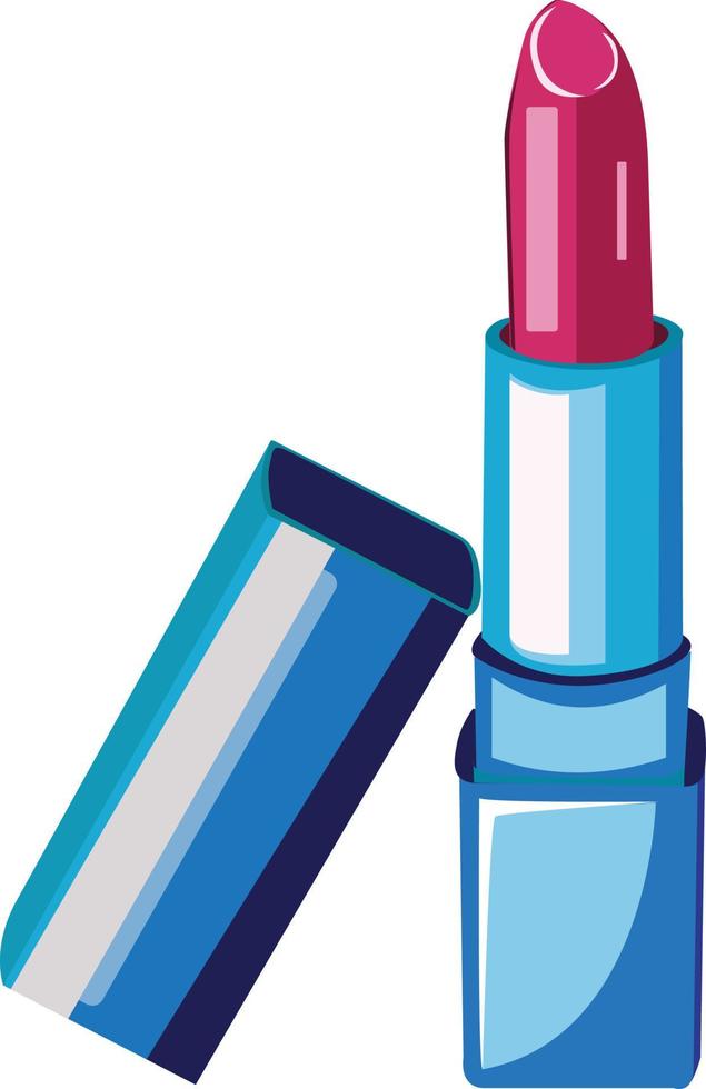 lápiz labial rosa, ilustración, vector sobre fondo blanco.