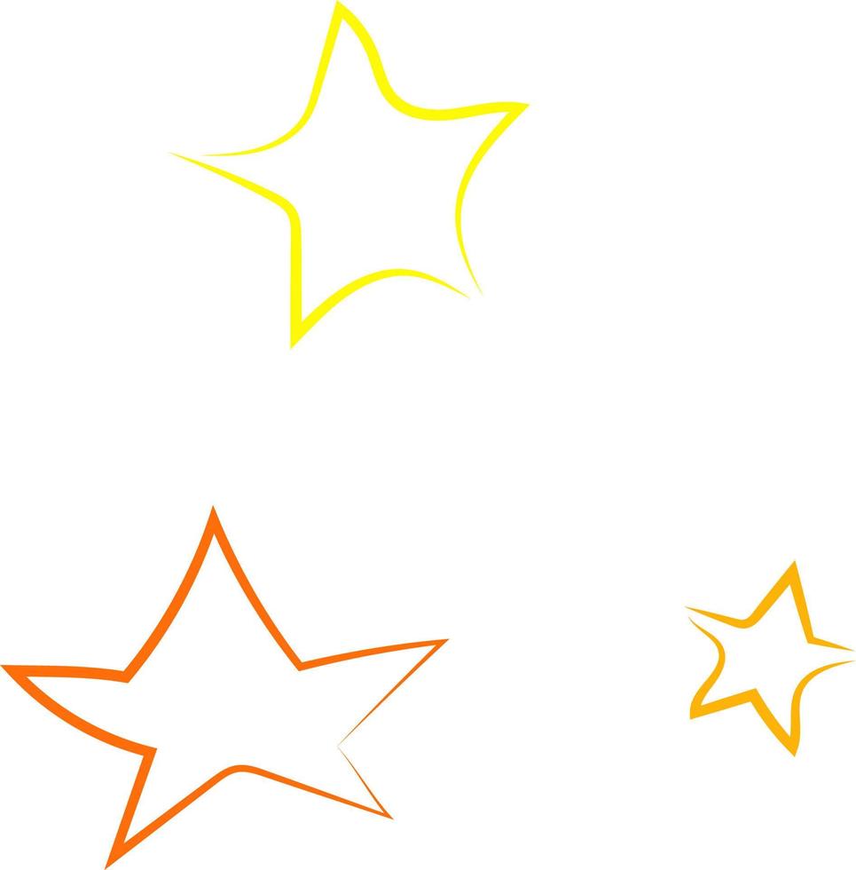 Stars drawing, illustration, vector on white background.