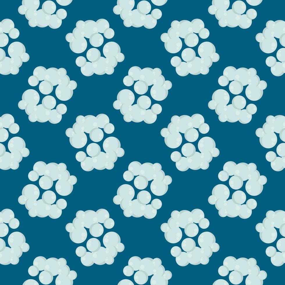 Soap bubbles, seamless pattern on blue background. vector