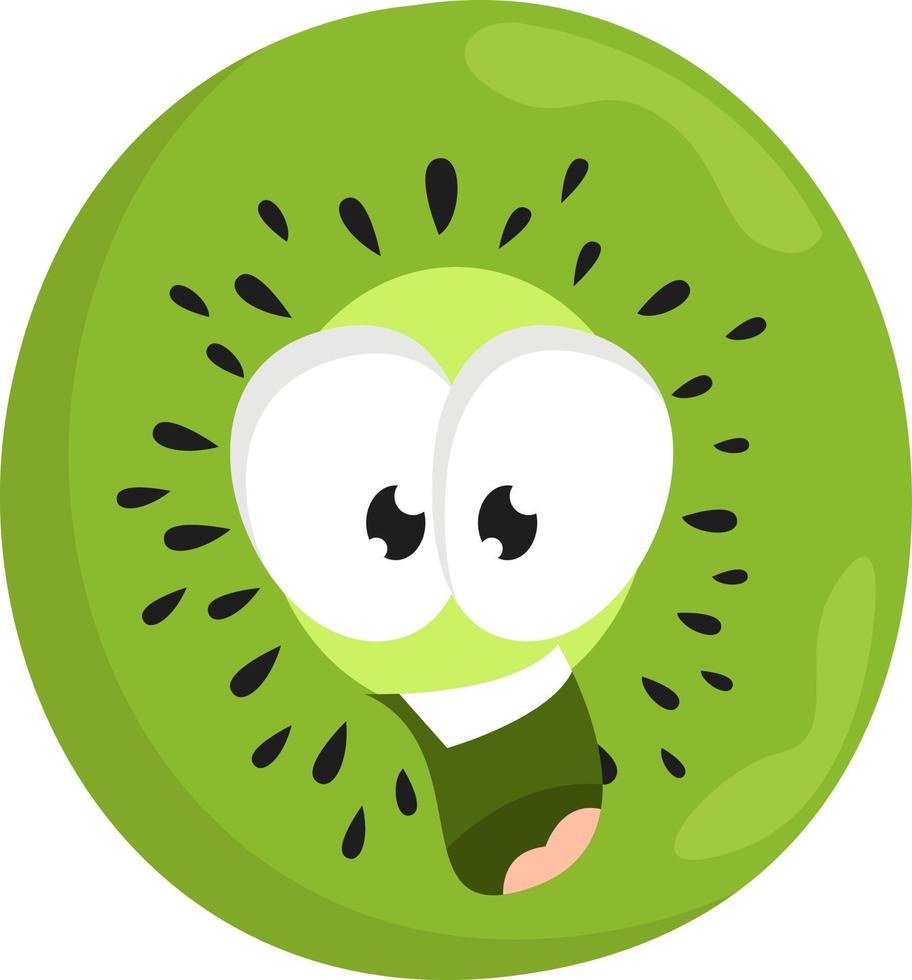 Scared kiwi the fruit ,illustration,vector on white background vector