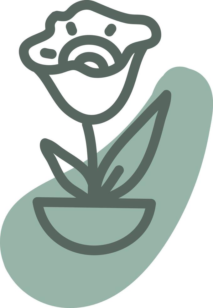 One flower in pot, illustration, vector, on a white background. vector