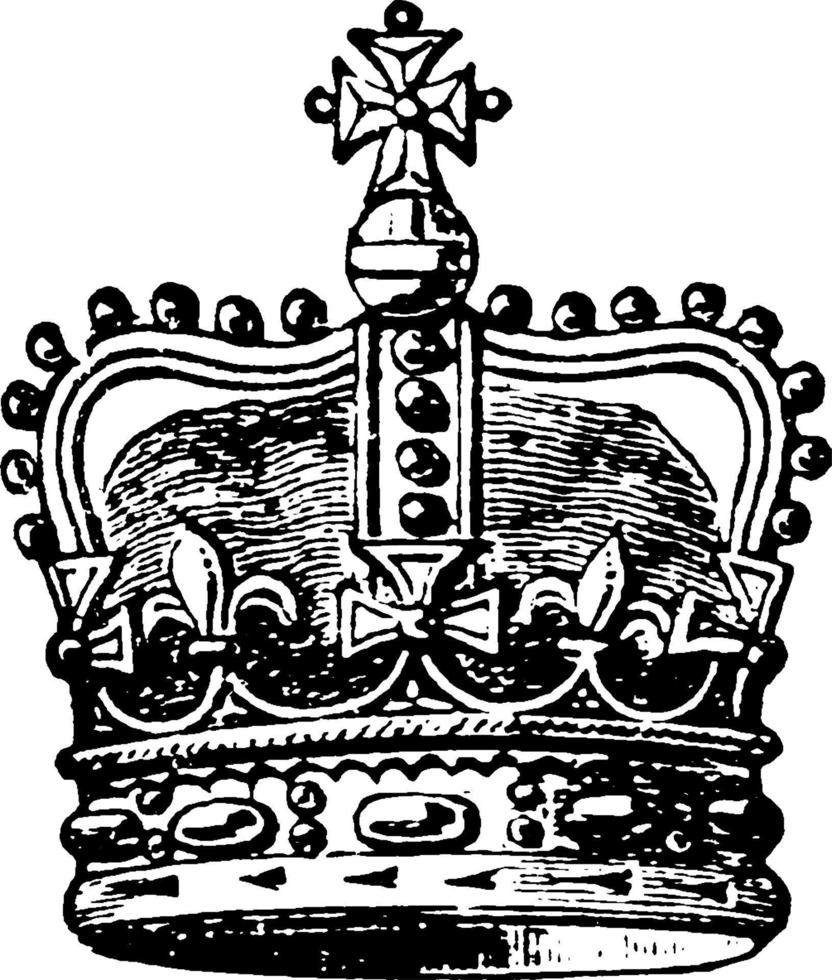 Crown, vintage illustration. vector