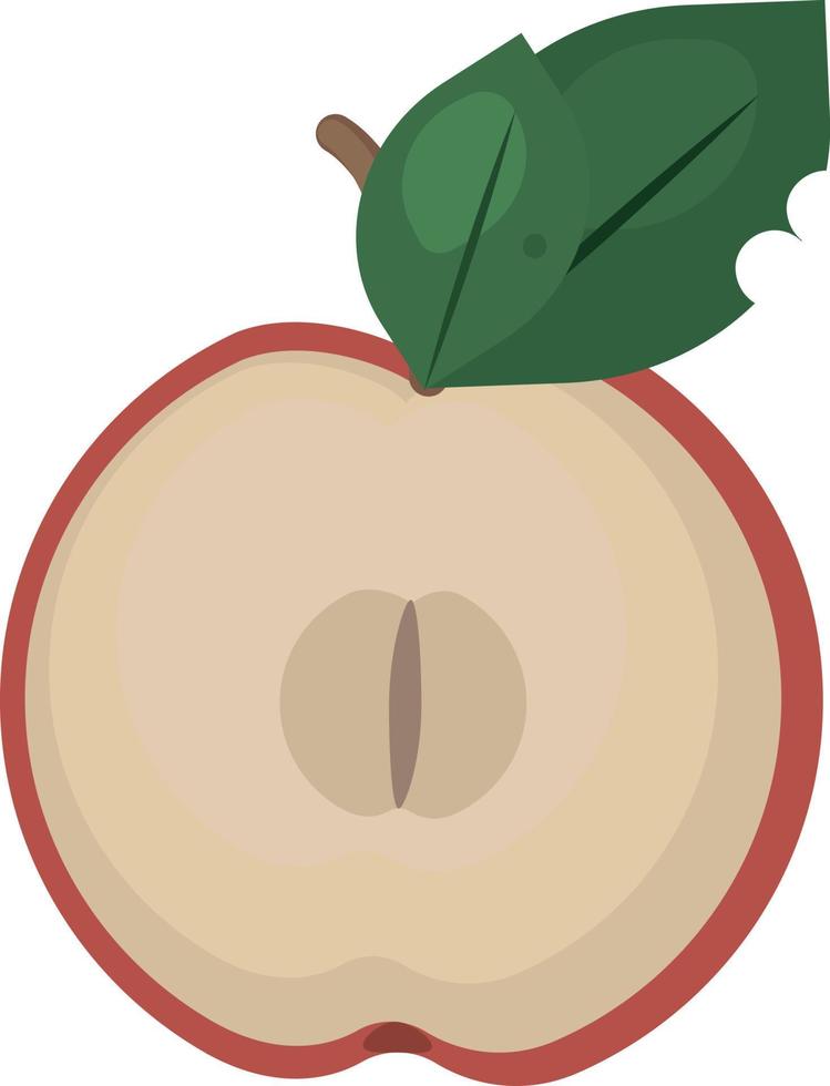 media manzana roja, ilustración, vector sobre fondo blanco