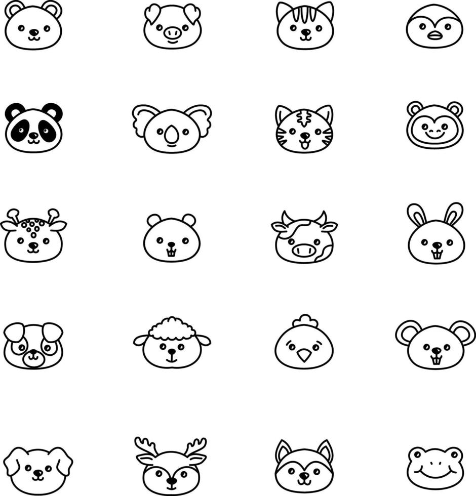 Cute animals, illustration, on a white background. vector