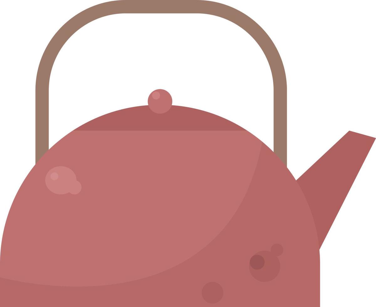 Pink kettle, illustration, vector on white background