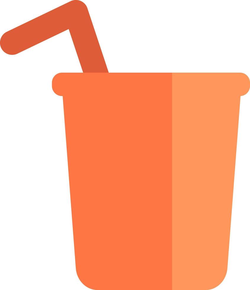 vaso de plástico naranja, ilustración, vector, sobre un fondo blanco. vector