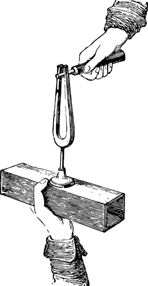 Tuning Fork, vintage illustration. vector