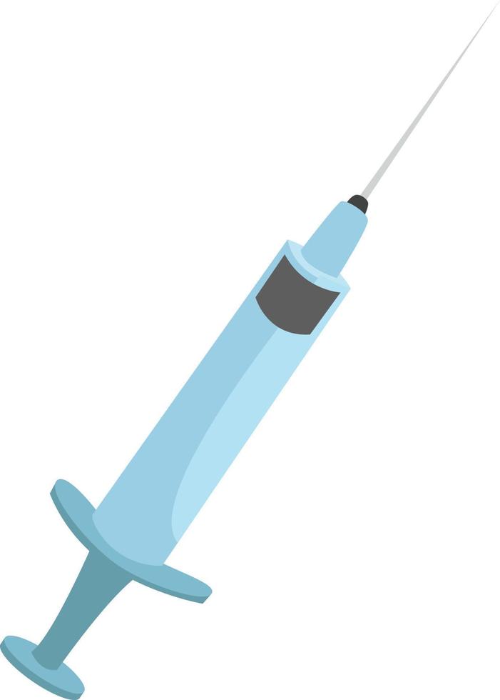 Blue syringe, illustration, vector on white background