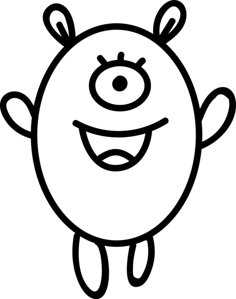 Happy little monster, illustration, vector on white background.