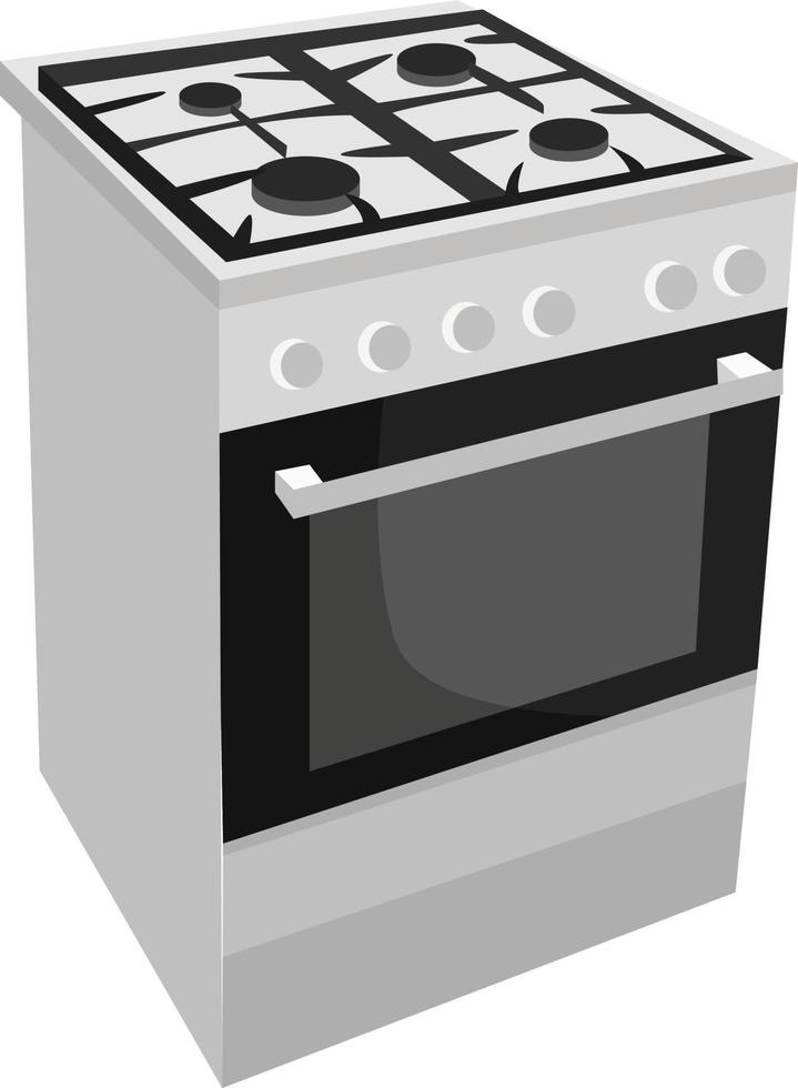 Gas stove, illustration, vector on white background