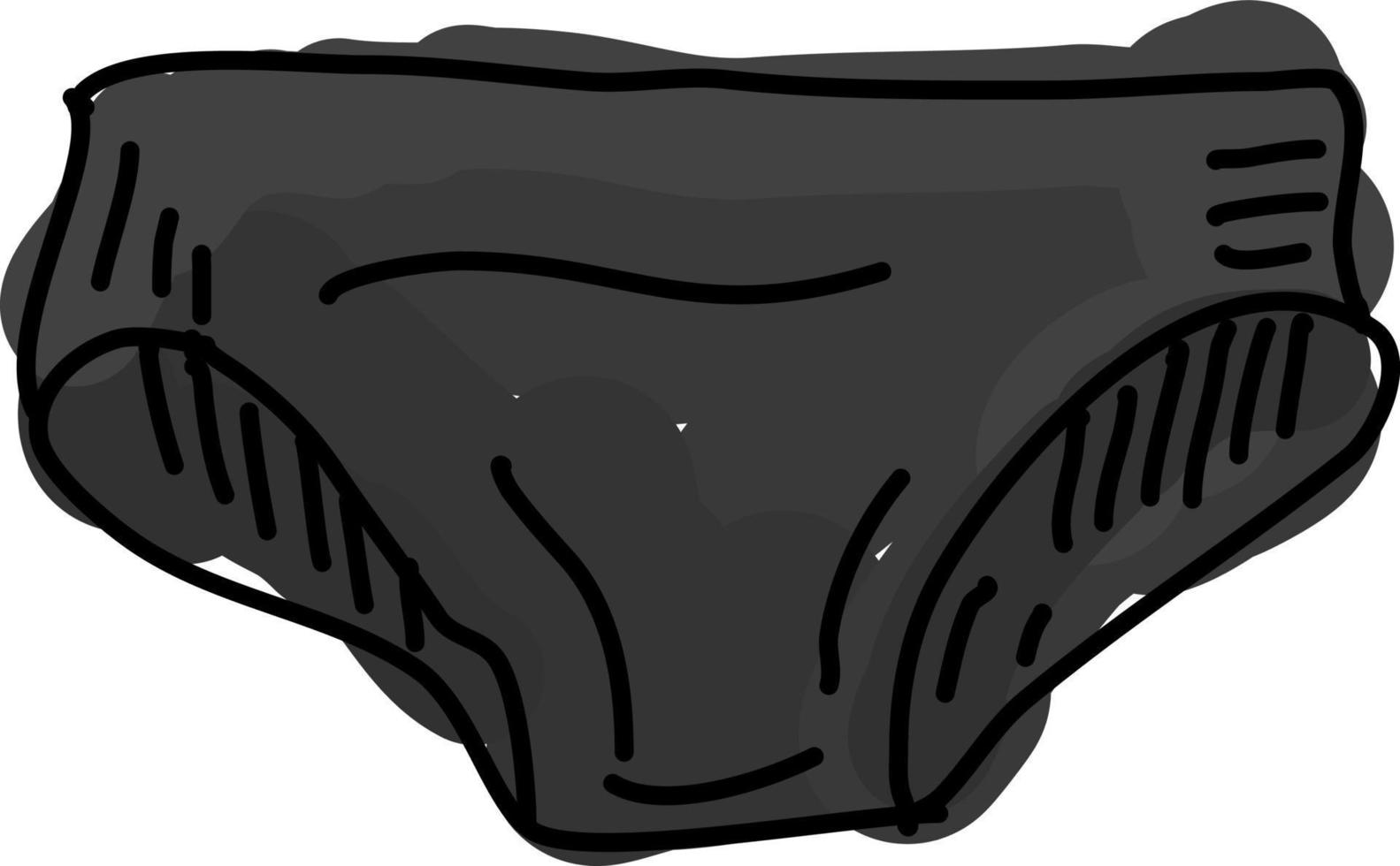 Black underwear, illustration, vector on white background.
