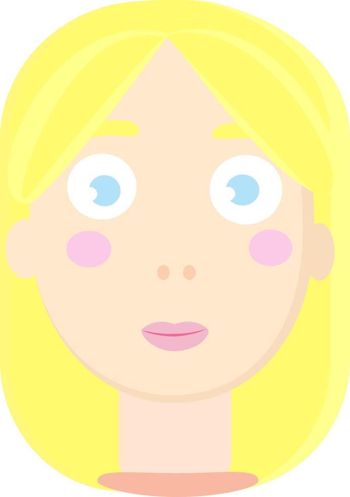 Blonde girl, illustration, vector on white background