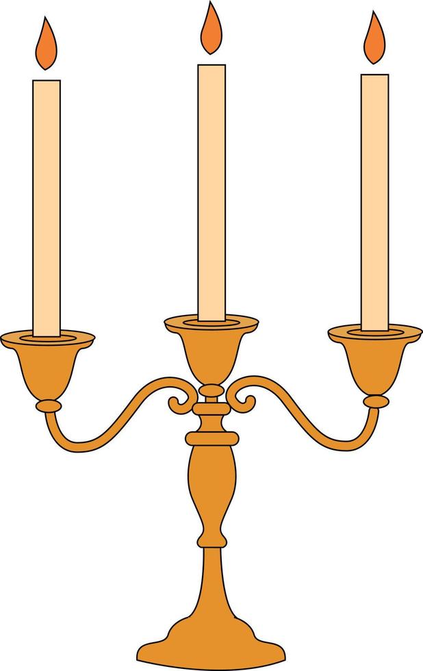 Candle stick, illustration, vector on white background.
