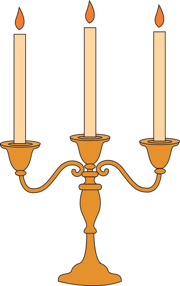 Candle stick, illustration, vector on white background.