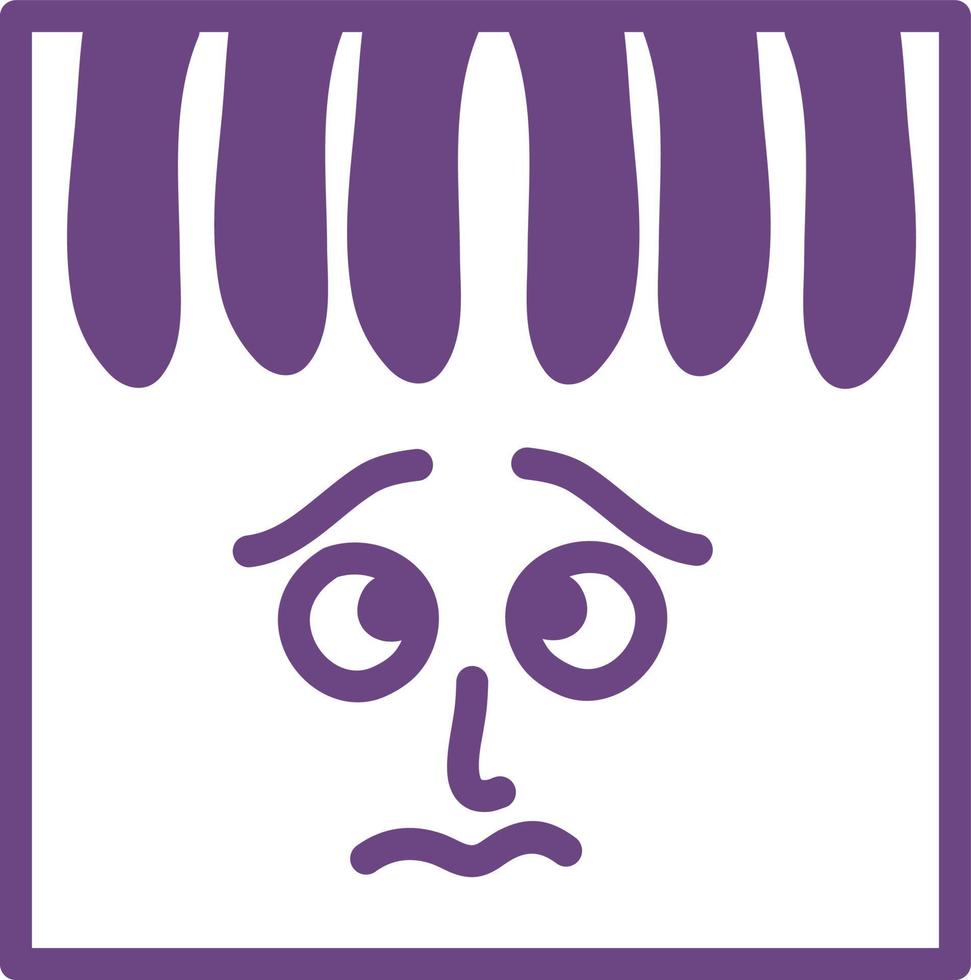 Unsecure emotion face, illustration, vector on a white background.