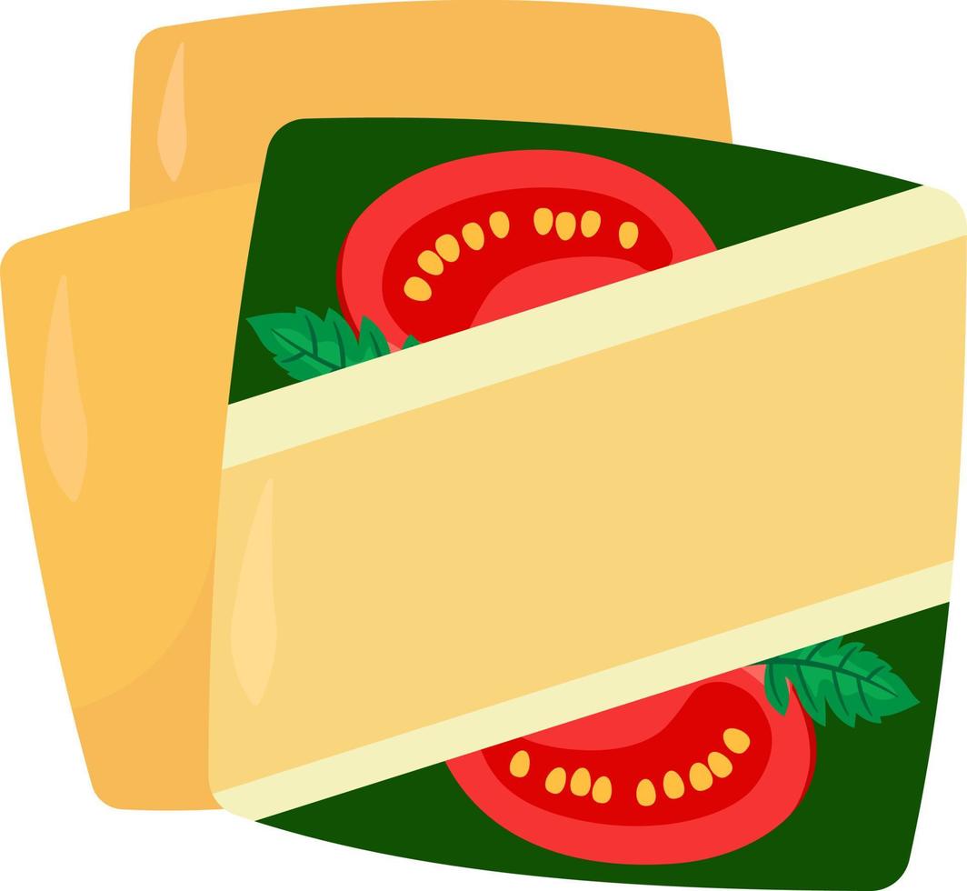 Sliced cheese, illustration, vector on a white background.