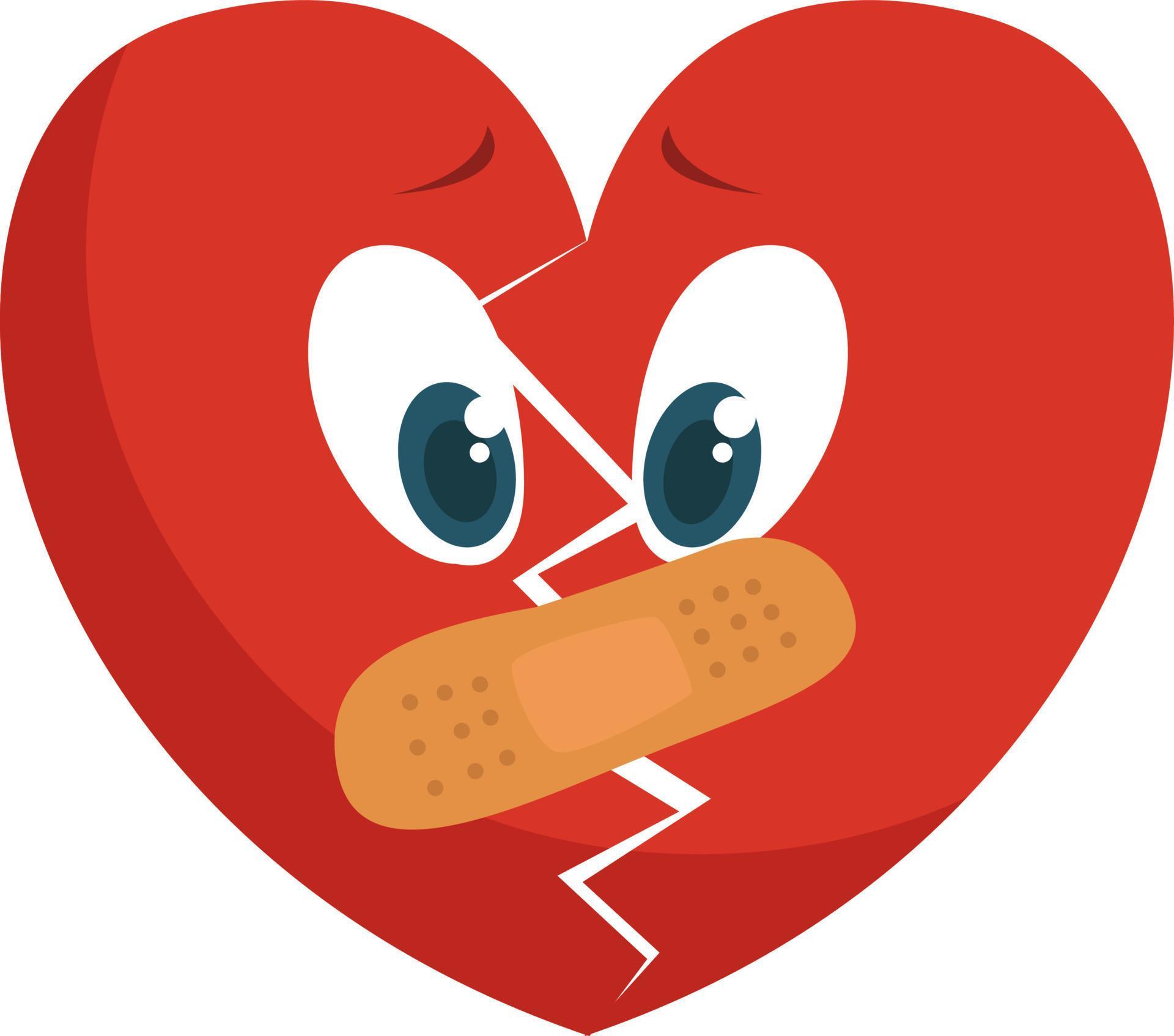 Broken heart, illustration, vector on white background. 13824555 Vector