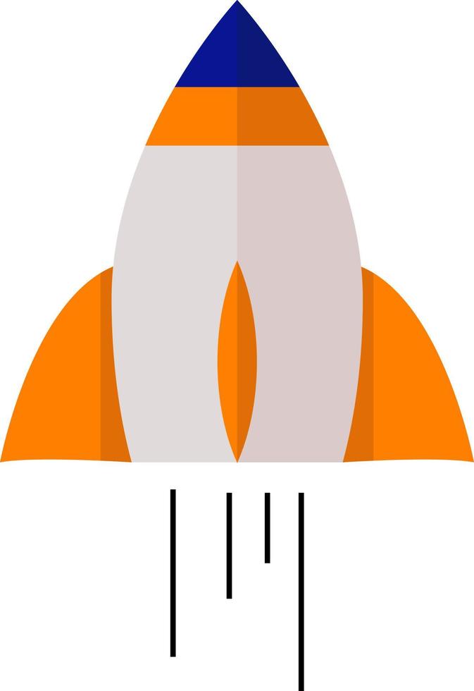 Space rocket, illustration, vector on white background.