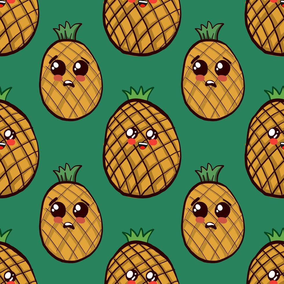 Pineapples pattern , illustration, vector on white background