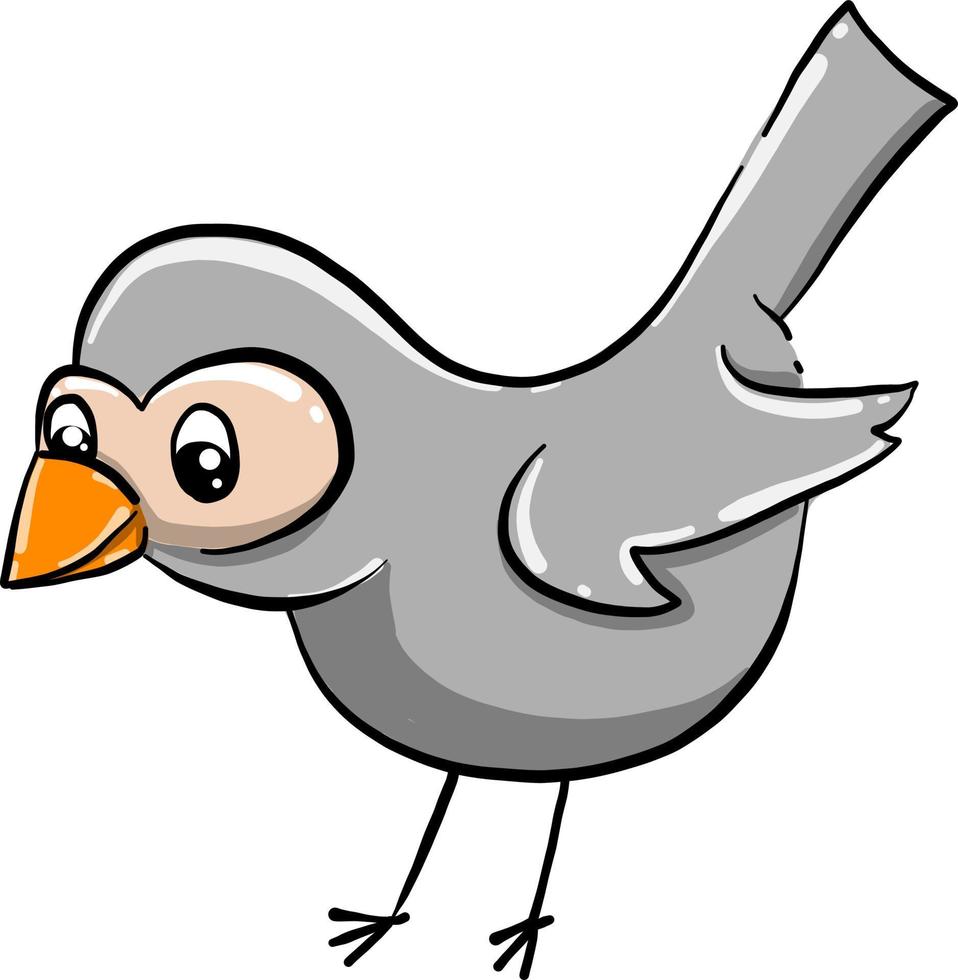 Ugly bird, illustration, vector on white background