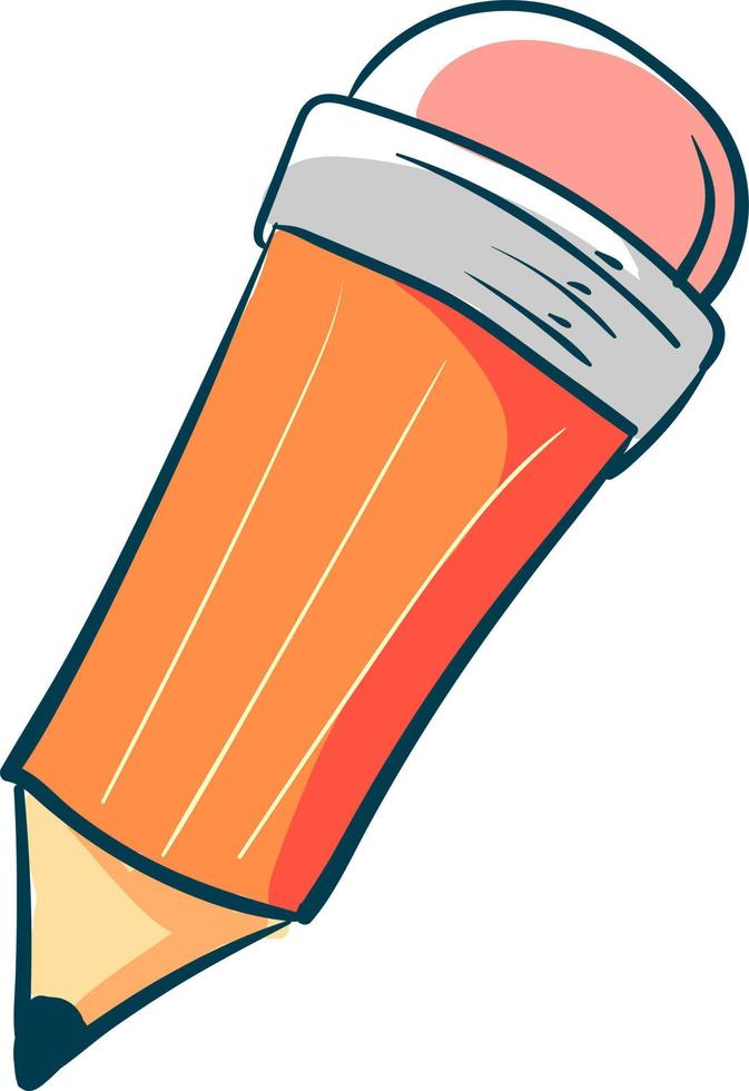Orange pencil, illustration, vector on white background