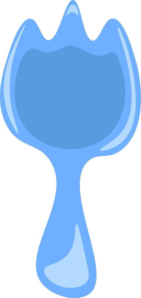 A blue spork, vector or color illustration.