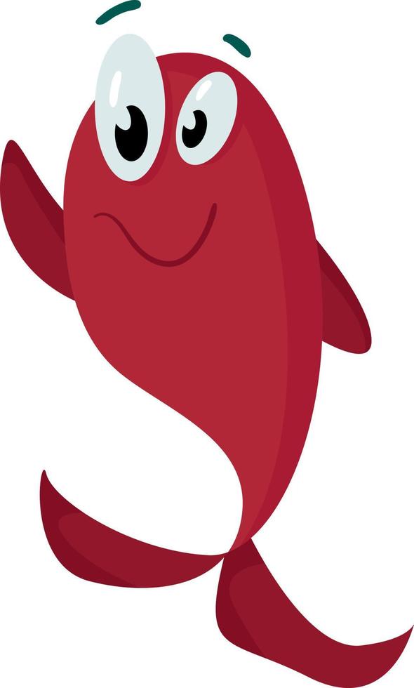 Red fish, illustration, vector on white background.