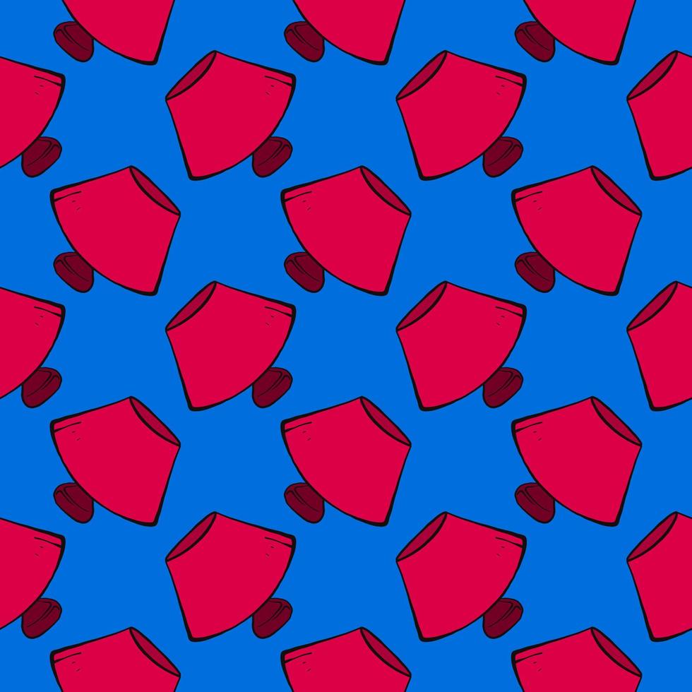 Red lamp , seamless pattern on a blue background. vector