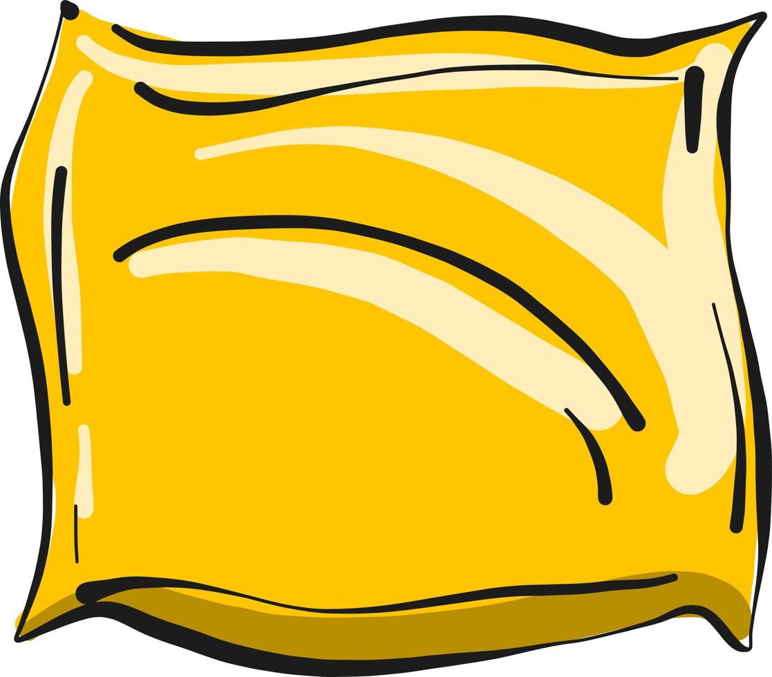 almohada amarilla, ilustración, vector sobre fondo blanco