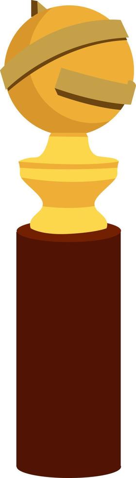 Golden globe, illustration, vector on white background.