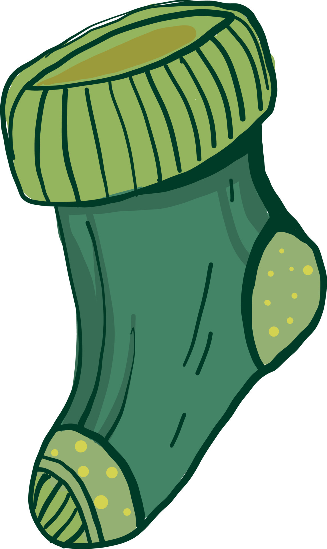 Green sock, illustration, vector on white background 13824889 Vector ...