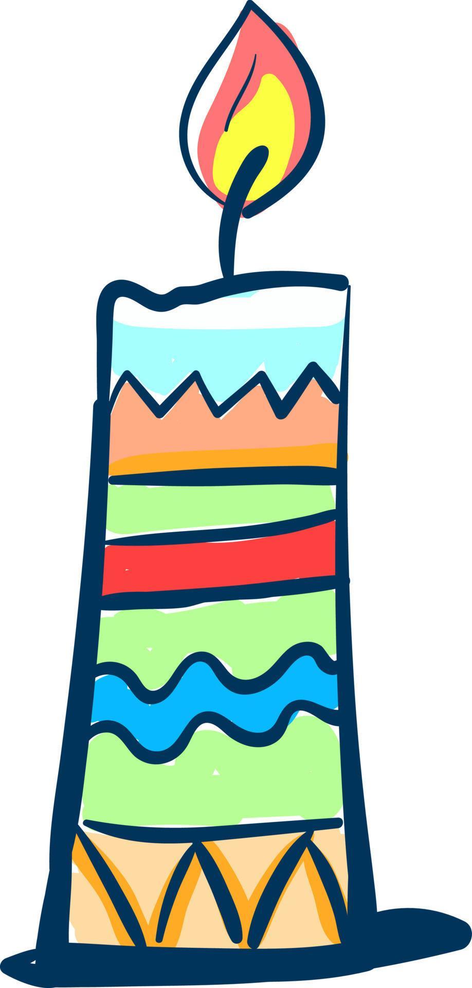 Birthday candle, illustration, vector on white background. 13824894 Vector Art at Vecteezy