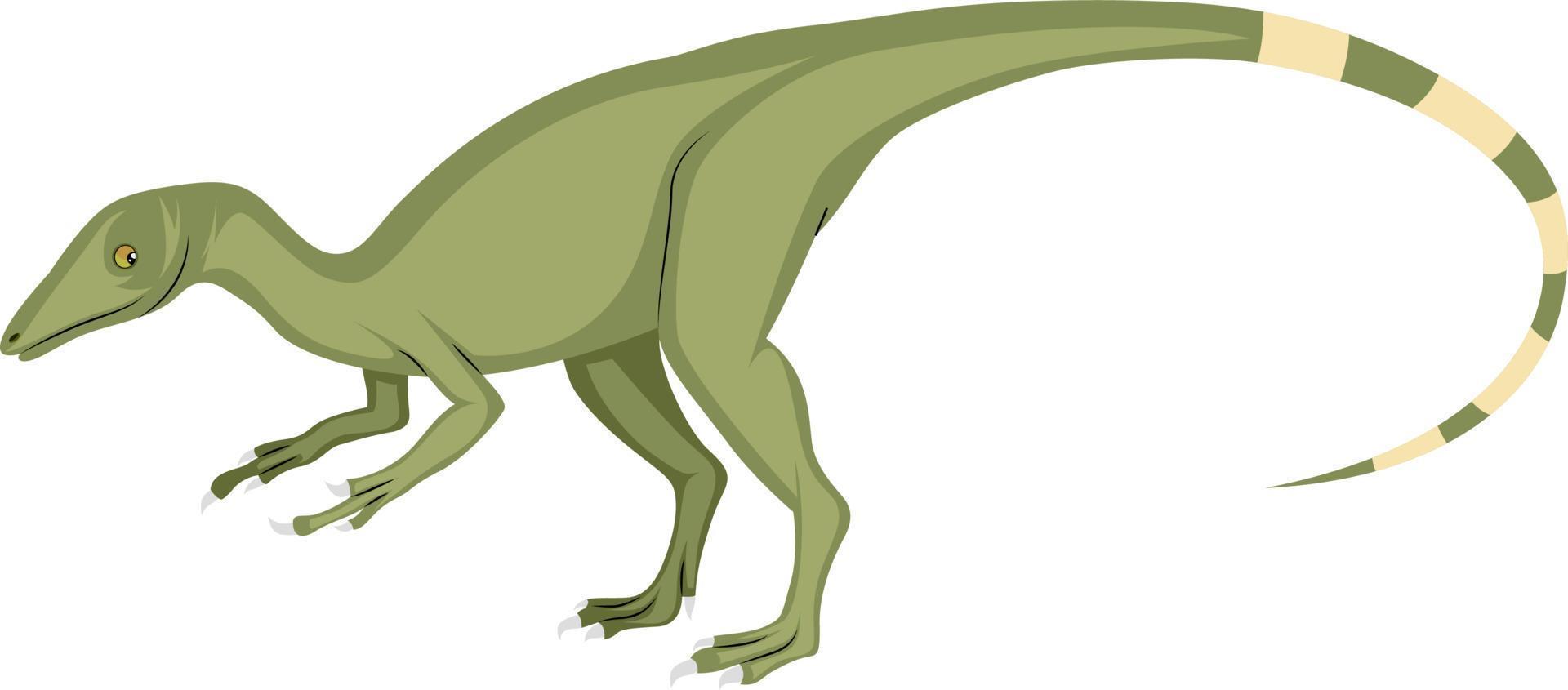 Compsognathus, illustration, vector on white background.