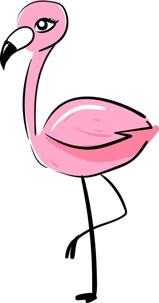 Pink flamingo, illustration, vector on white background.